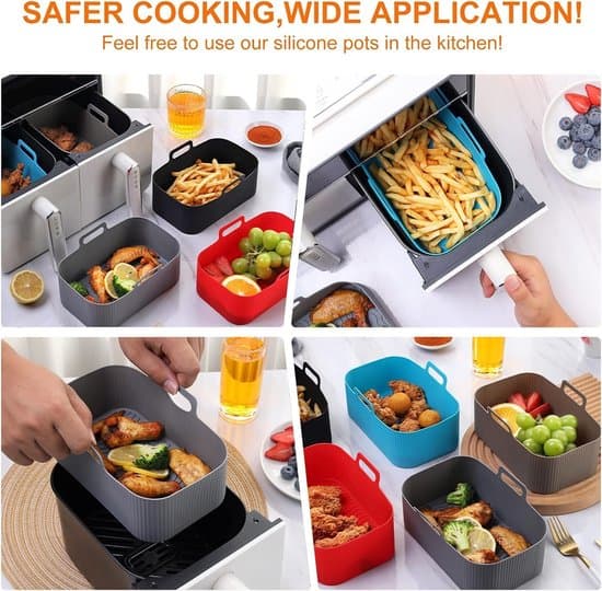 Silikoneindsatser til Ninja airfryer dobbeltkamre - Sort - 2-pak