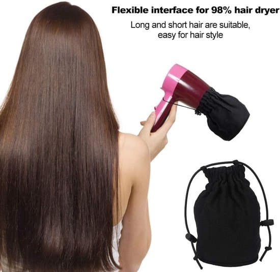 Hårtorkstrumpa – Professionell vikbar stylingduk – Universell justerbar diffusor – Resetillbehör