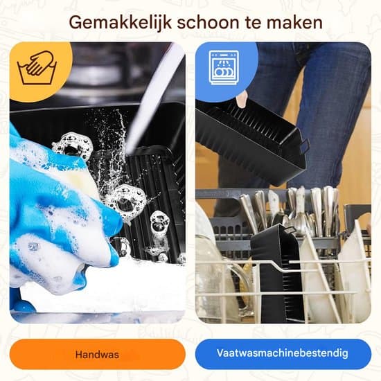 Silikone bageform kerne - Airfryer bageplade 2-delt sæt, sort ovnplade tilbehør