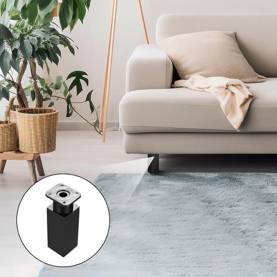 4-pak 10 cm justerbare sorte aluminiums sofa-/bordben
