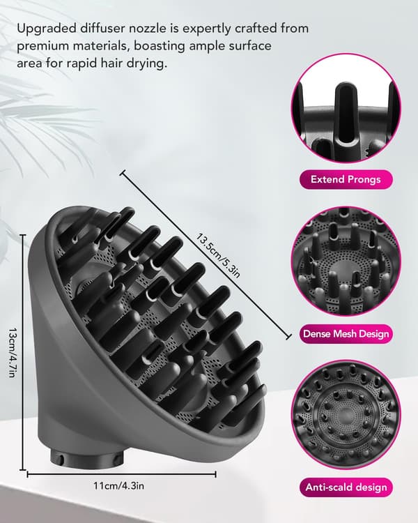 Diffuserdyse til Dyson Airwrap HS05 HS01 - Universal Hårtørrer Diffuser Tilbehør - Airwrap Konverteringssæt