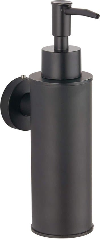 Vægmonteret 304 rustfrit stål sæbedispenser til dekoration (rund, sort)