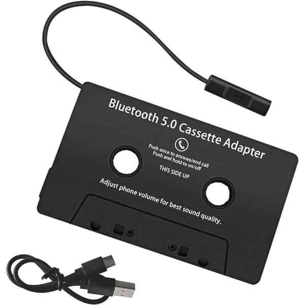 Bluetooth 5.0 kassettadapter för bilradio/stereosystem, stöder trådlös musikuppspelning och handsfree-samtal.