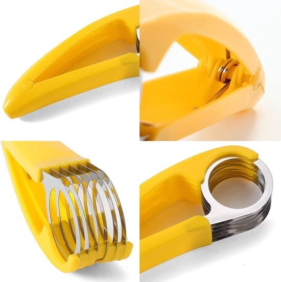 Set med 3 bananskärare i rostfritt stål