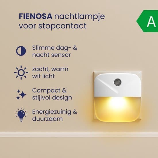 4-pack plug-in LED-nattlampor med rörelse- och dag/nattsensor (varmvit)