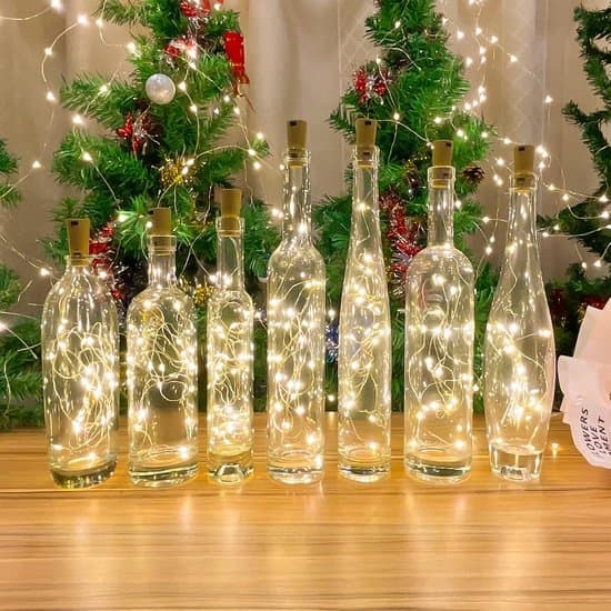 10-pack solcellsdrivna korkformade LED-ljusslingor för vinflaskor - 2m