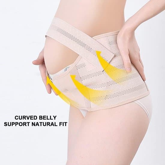 Maternity Abdominal Support Band, Justerbart Graviditetsbälte (Beige, XL).