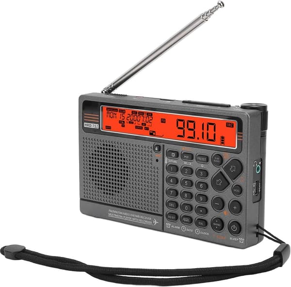 Nödradio, bärbar multiband AM/FM/flygband, Bluetooth, orange