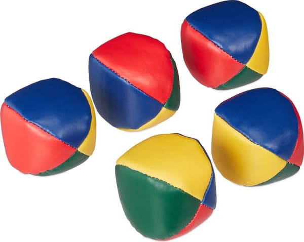 Jongleringsbolde, et sæt med 5 bolde, beanbag-bolde, spilrekvisitter