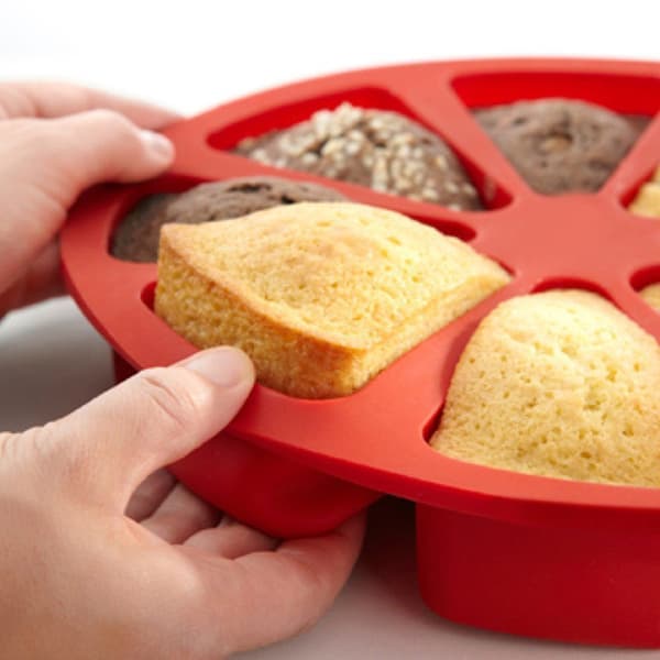 Triangulär Non-Stick 8-Håls Silikonform för Majsbrödsmuffins
