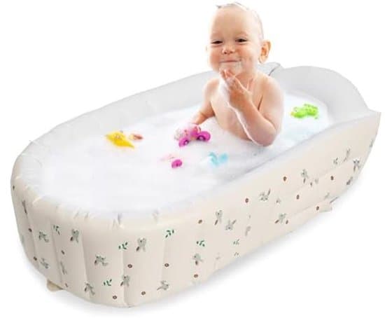 Oppusteligt babybadekar - Bærbart og foldbart børnebadekar, 90 × 55 cm