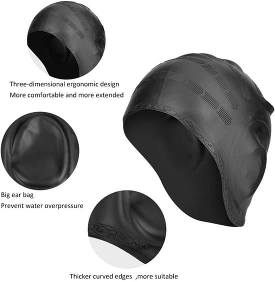 Elastiska badmössor - 3-pack - Duschmössor - Badmössor - Unisex badmössor - En storlek passar alla - Rivtålig