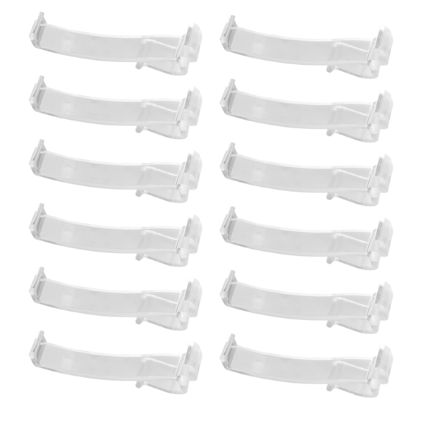 2,5-tommer klare plastik persienneclips (12 stk.)