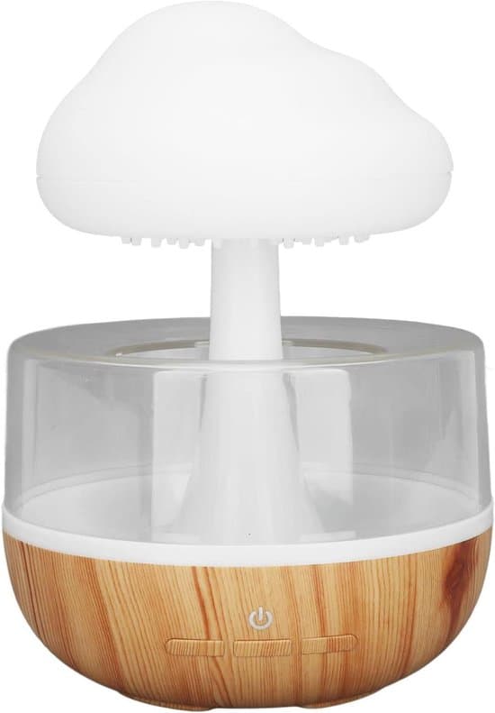 RainCloud luftfugter med vanddråbe-svampedesign og 7-farvet aroma diffuser