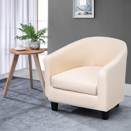Fåtöljöverdrag Clubfåtölj Stretch - Beige