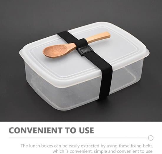 Elastiska band för matlådor utomhus, 4-pack, Bento-låderemmar