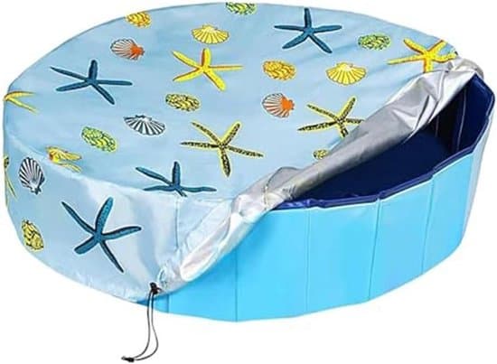 Runt poolskydd - Poolskydd - Skyddar poolen - Justerbar dragsko - 122cm - Blå