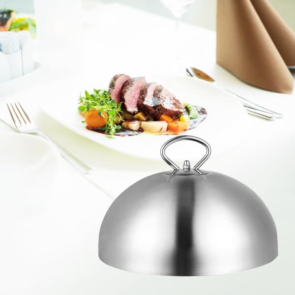 26 cm stänksäkert lock i rostfritt stål, induktionshällar, biff, teppanyaki, andra matlagningsmetoder, Ger jämnt stänkskydd för hemköket