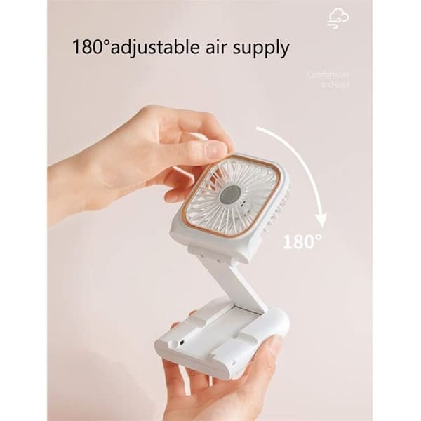 Personlig ventilator, sammenklappelig USB-bordventilator, bærbar mini-halsventilator, hvid