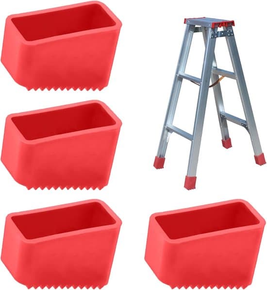 4-pack röda gummifötter/ben halkskydd för stegar
