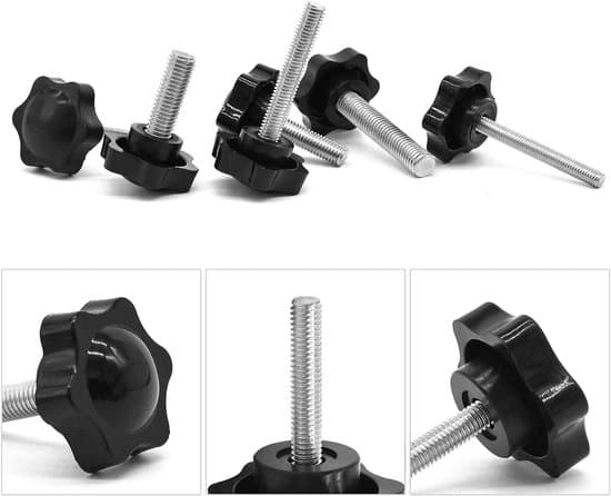 6 stjerneformede knopper, M10 x 100 mm vingeskruer - sort