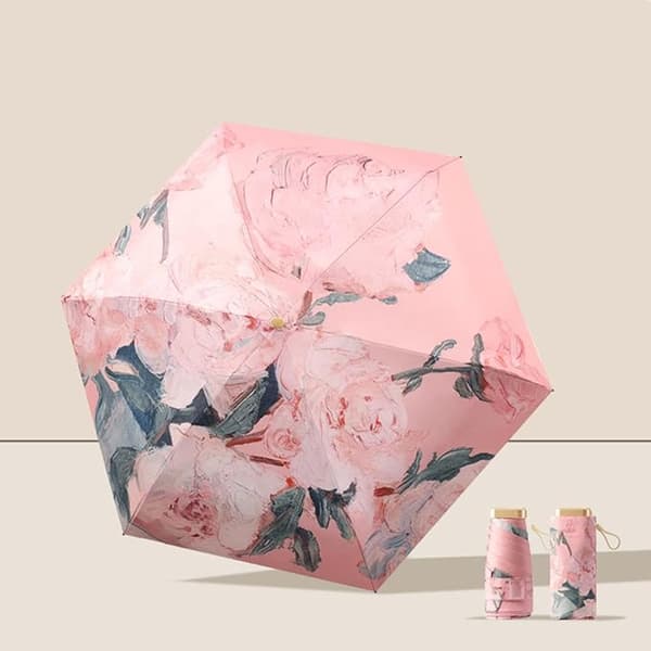 Mini Paraply Kunstnerisk Solskærm - Pink