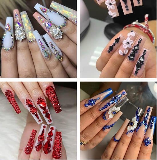 Nagelkonstdekorationsmaterial - strass - heta strass - kläddekorationspress heta strass-set - Set 3
