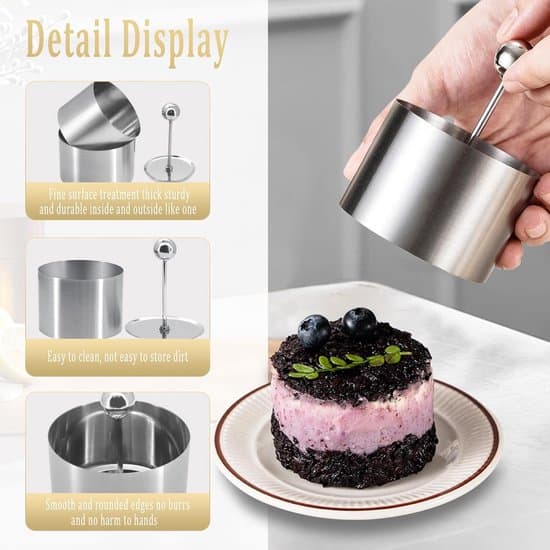3 stk. - Mini kageforme - mini brødforme - cheesecakeforme - bagekageforme - velegnet til mousser, cupcakes og desserter - 5×8cm - sølv