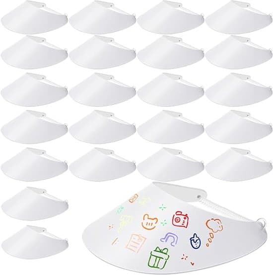 12-pack justerbara solhattar i vit tyg/skum