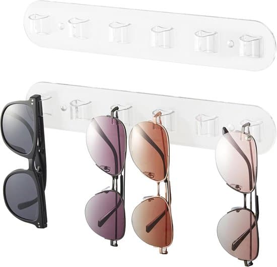 2-pack väggmonterad transparent glasögonställ med 6 fack