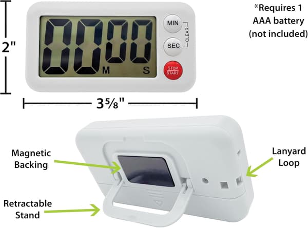 Hvid magnetisk digital klasseværelsestimer.