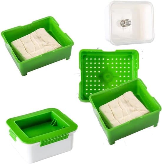 Formset för tofupress, DIY plastostpress med dräneringshål, grå