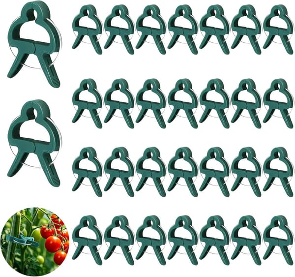 30 växtstödklämmor, återanvändbara trädgårdsväxtklämmor