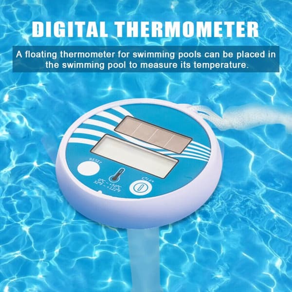 Soldrevet digitalt termometer, flydende pooltermometer, swimmingpool