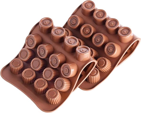 Silikone chokoladeforme, slikbageforme, tredelt chokoladeformesæt, fleksible bageforme, silikone chokoladeforme til chokolade/is