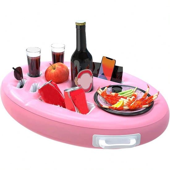 Oppustelig flydende drikkeholder - 9 rum - Pink