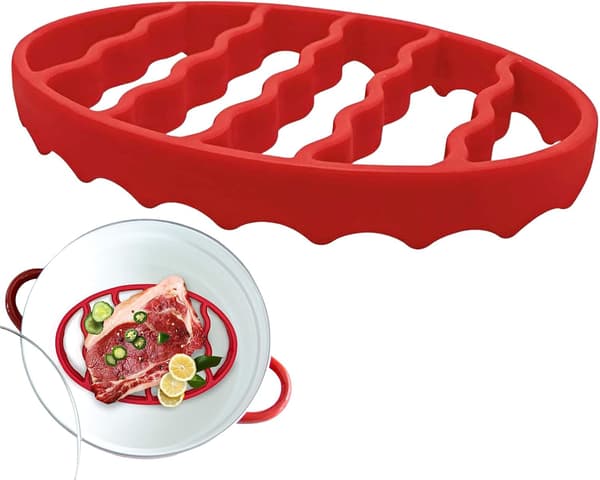 Bagekølestativ - Multifunktionelt Airfryer Grillstativ - Rød