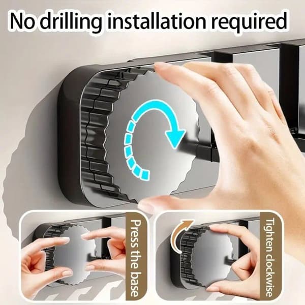 2 kpl koukkuja, imukuppikiinnitys 6 koukulla, monitoiminen.