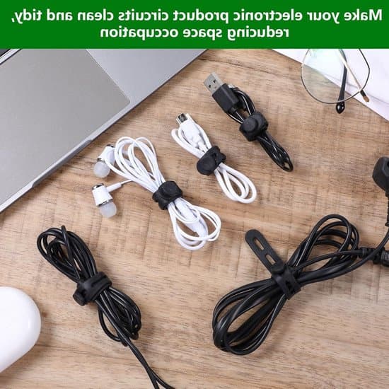 10 sorte justerbare silikone kabelbindere til kabelstyring - genanvendelige - multifunktionelle
