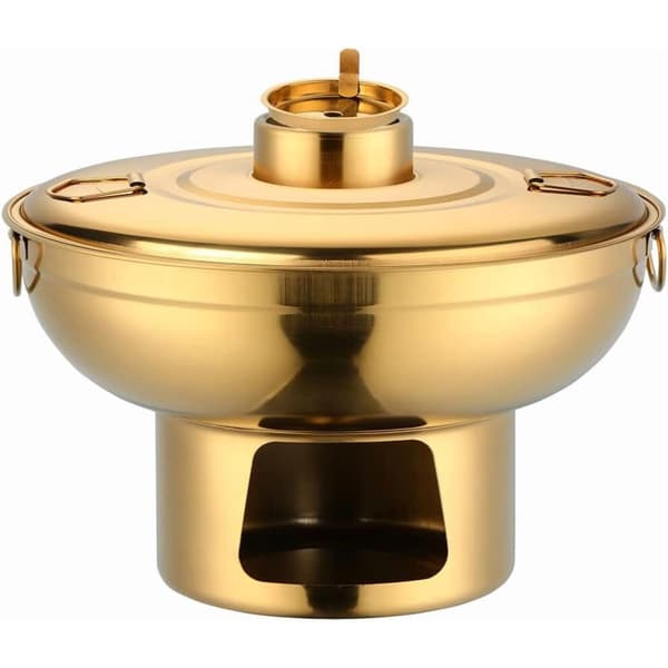 Rustfri Stål Gryde med Låg - 23 cm (9 tommer) Guld