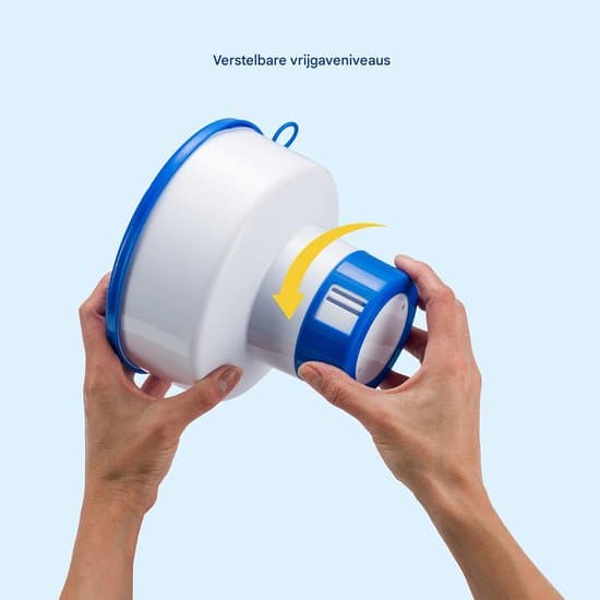 Flytande klordispenser för 7,6 cm tabletter, justerbart flöde, för pooler och spa, Diameter 16,2 cm - Blå, vit