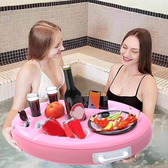Oppustelig flydende drikkeholder - 9 rum - Pink
