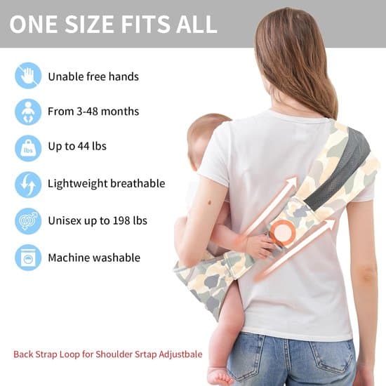 Ergonomisk Kamouflagemönstrad Bärsele (3-36 månader)