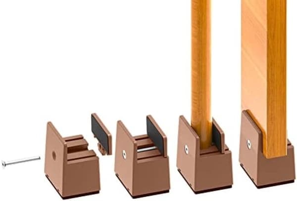 Justerbara möbelhöjare - 4-pack brun - Kraftig