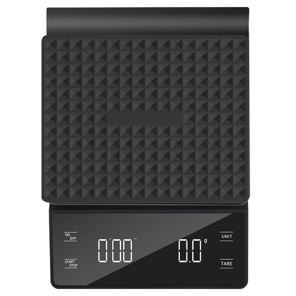 Digital kaffevåg med timer, 3kg/0.1g kapacitet.