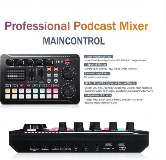DJ Mixer Lydkort - Live Interface - Podcasting Streaming - Dobbelt DSP Chip - 1 kg - Sort