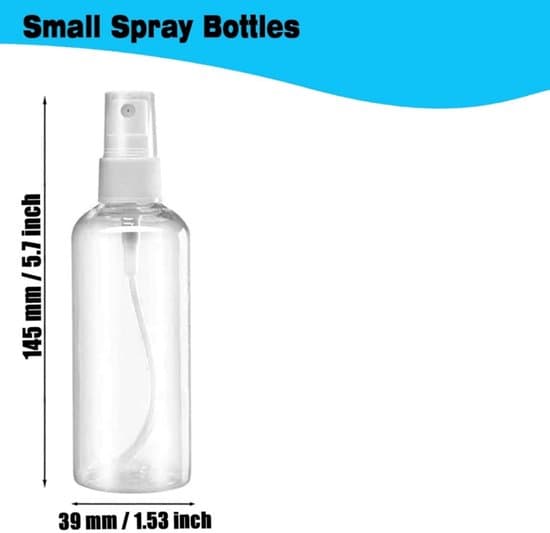 20-pack 100 ml klara plastsprayflaskor med fin dimma