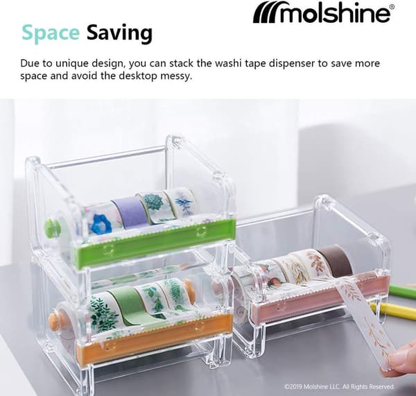 Transparent tape dispenser - 2-pak - Beige