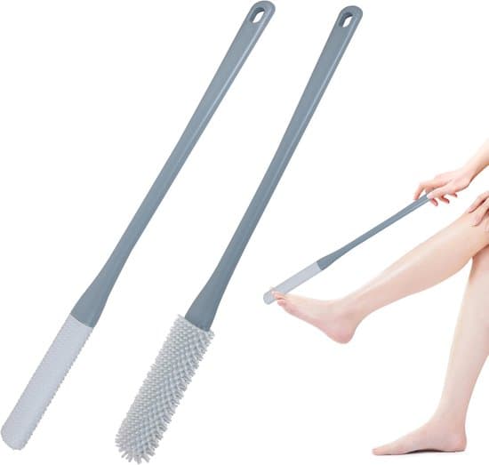 40-Walking Långskaftad Silikon Tåborste Set för Äldre, 2-pack