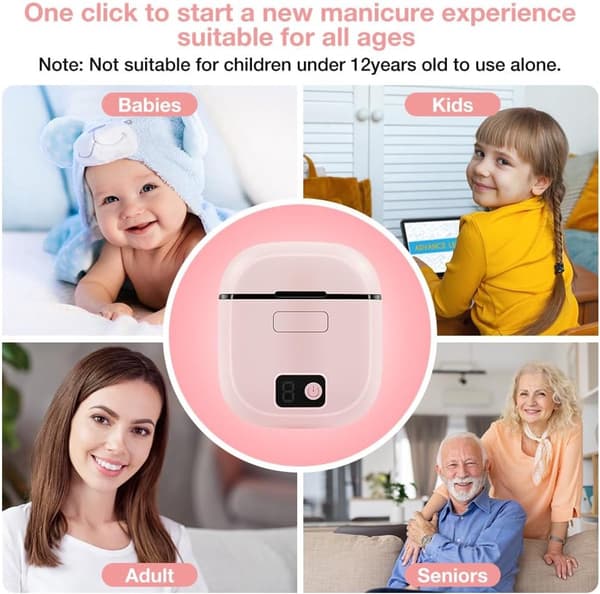 Elektrisk negleklipper, automatisk trimmer med LED-lys, babysikker